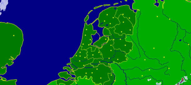 buienradar voor de actuele sneeuwval en verwachte sneeuw in cm in Nederland